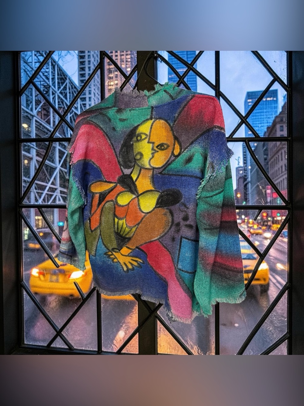Vintage Dilemma New York Art To Wear Cardigan Jacket Size M Pablo Picasso